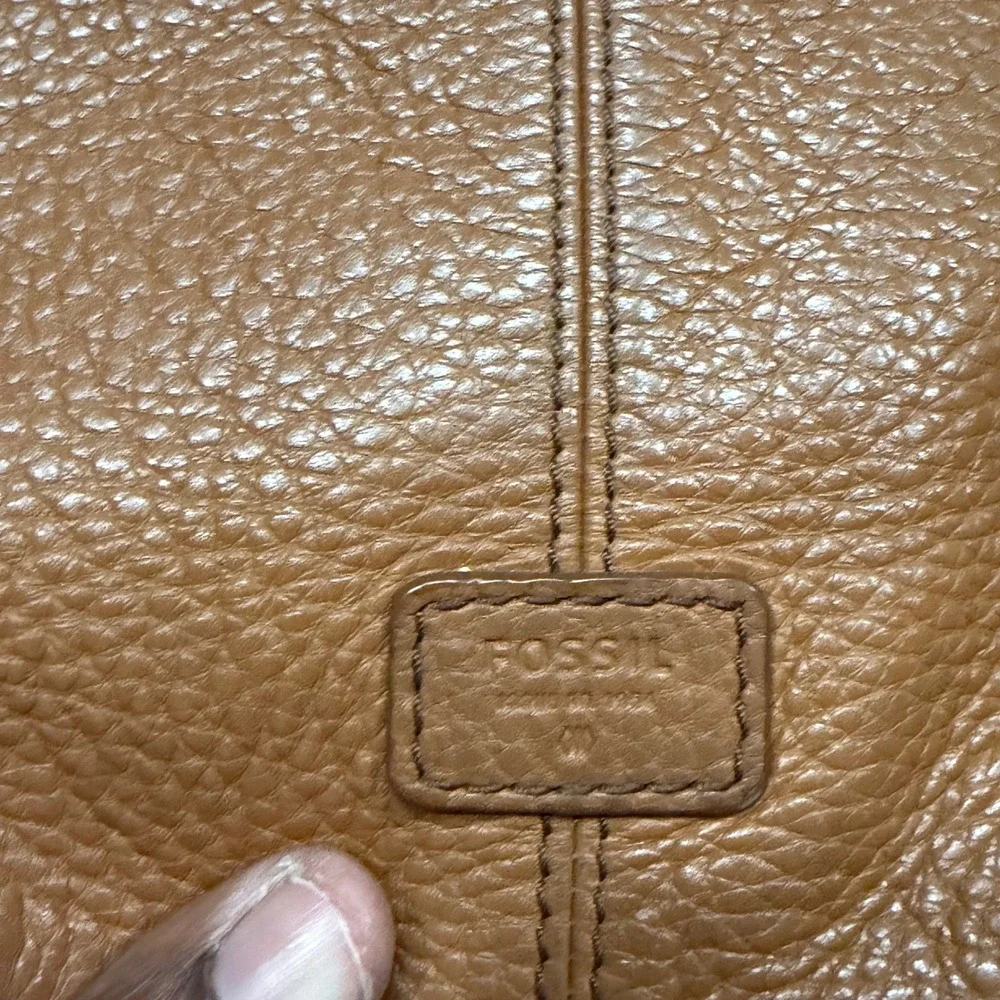 Fossil Karli Hobo Brown Leather Crossbody Bag Convertible Satchel Handbag